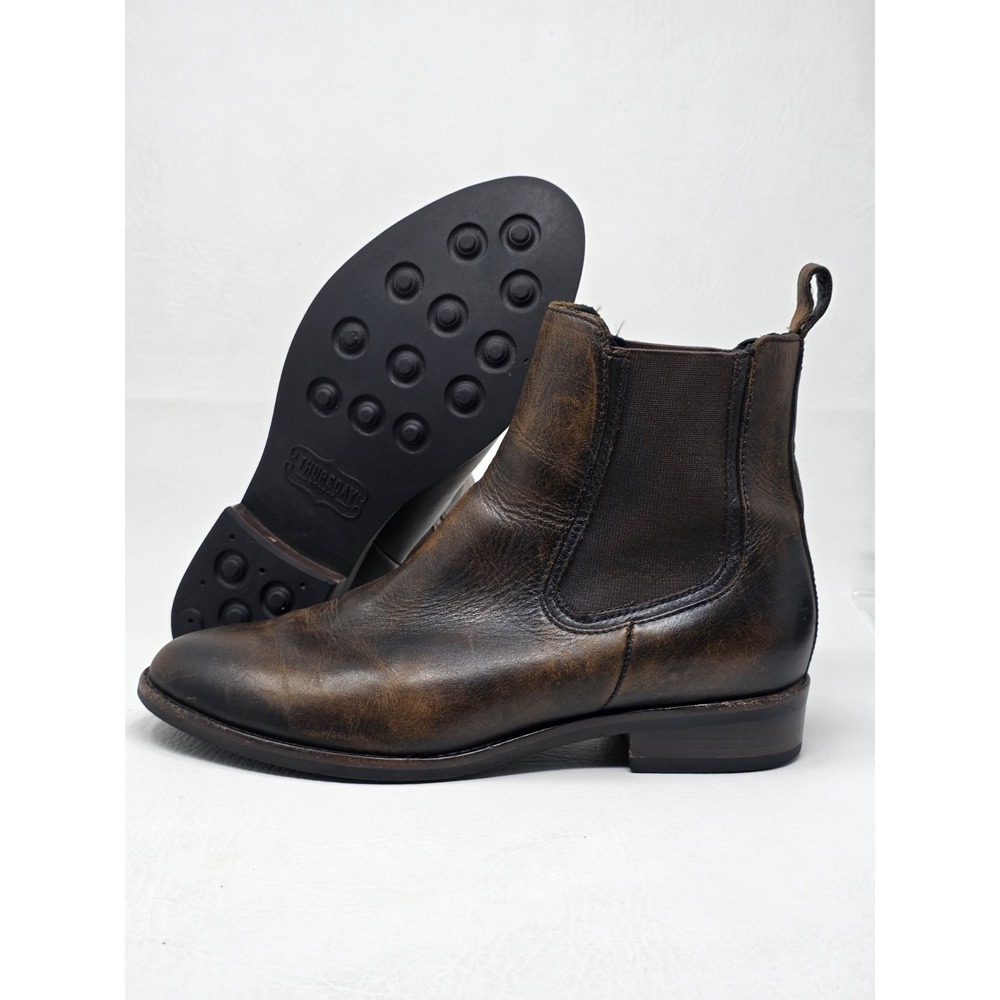 Thursday Everyday Womens Ankle Boots Brown Leather Size 8 Pre-owned